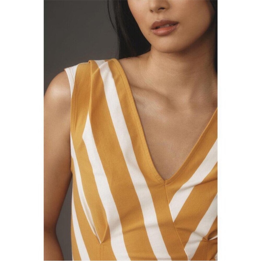 Anthropologie Maeve Sleeveless V-Neck Corset Blouse Tank Top
Striped L